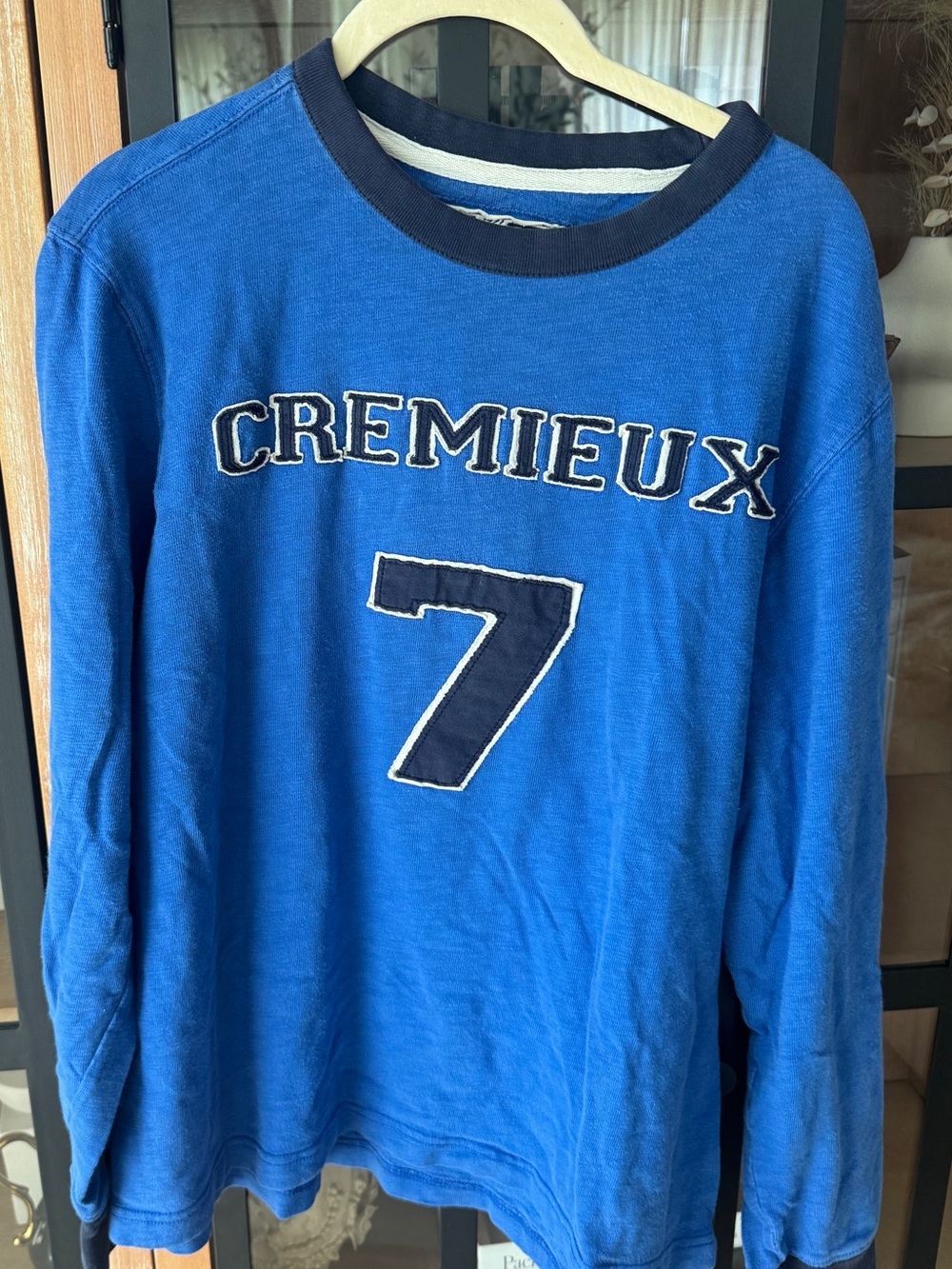 Vintage y2k cremieux long sleeve tee sweatshirt layered too 7 varsity navy patch